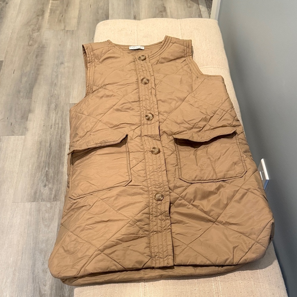 Paper Crane Tan Quilted Vest
